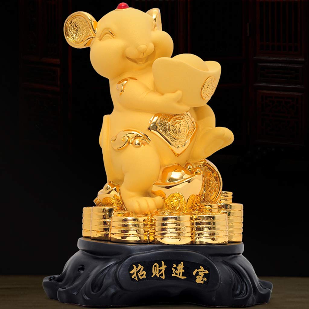 Amazon｜中国の干支の装飾品 ビッグサイズの金色の樹脂のネズミ/ネズミ